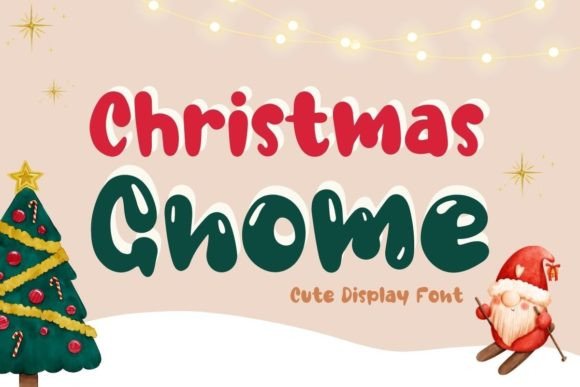 Christmas Gnome Font for Festive Editorial Design