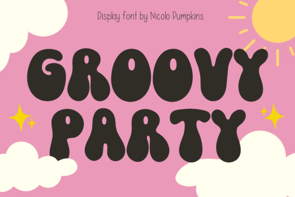Groovy Party Font for Retro Web Design Projects