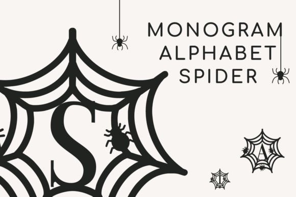 Monogram Alphabet Spider: A Spooky Display Font for Creative Makers
